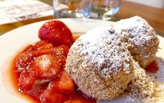 Photo: Strawberry dumplings recipe from the apartment house of your vacation apartment on vacation with your dog in Söll Wilder Kaiser Tirol Austria.