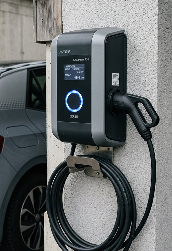 Foto: Wallbox Ladestation für E-Autos im Hostel in Söll in Tirol